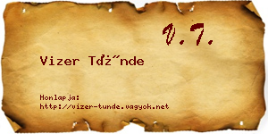 Vizer Tünde névjegykártya
